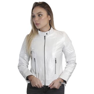 Chaqueta Cuero Blanco