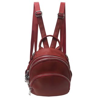 Mochila Cuero Rojo