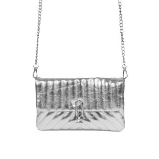 Cartera de fiesta CRX35 Plata Ecocuero