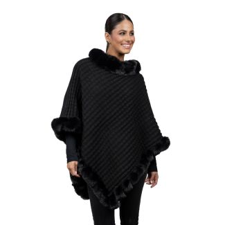 Poncho PO074 tejido Negro