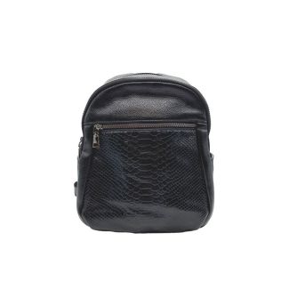 Mochila Cuero Negro CRU47