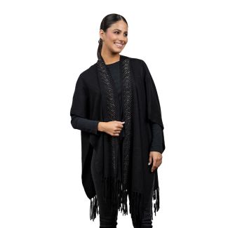 Poncho PO062 tejido Negro