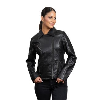 Chaqueta Aviadora CHG81 Ecocuero Negro