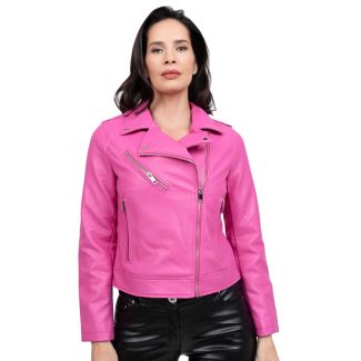Chaqueta Aviadora CHG67 Ecocuero Fucsia