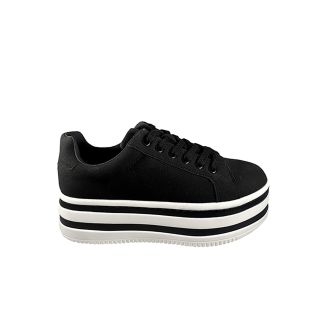Zapatilla Gamuza Ecológica Negro