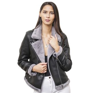 Chaqueta Ecocuero NegroGris