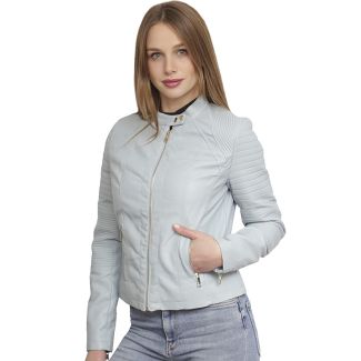 Chaqueta Ecocuero Celeste