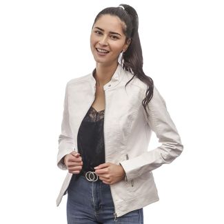 Chaqueta Croco Ecocuero Blanco