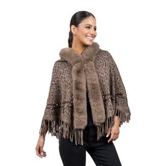 Poncho PO070 tejido Beige