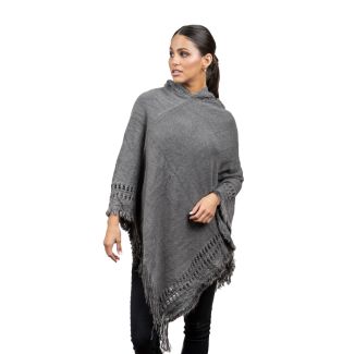 Poncho PO046 tejido Gris