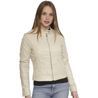 Chaqueta Ecocuero Beige