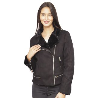 Chaqueta Aviadora CHF76 Gamuza Ecológica Negro