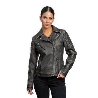Chaqueta Aviadora CHG81 Ecocuero Gris