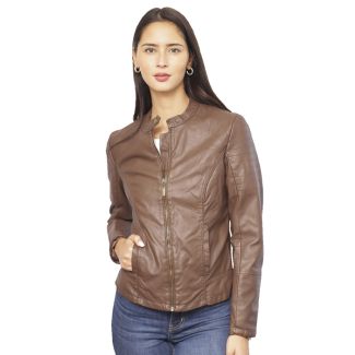 Chaqueta Ecocuero Café