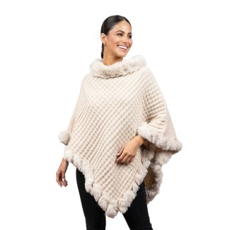 Poncho PO074 tejido Blanco invierno