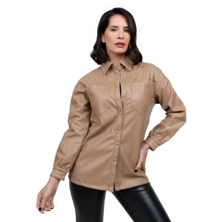 Camisa EcoCuero Beige