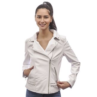 Chaqueta Aviadora CHG32 Ecocuero Blanco