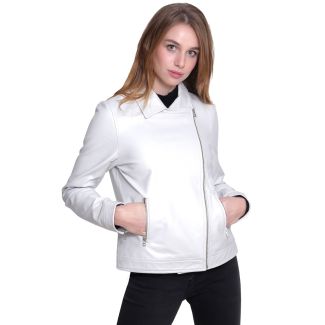 Chaqueta Aviadora CHG14 Cuero Blanco