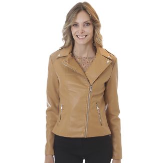 Chaqueta Aviadora CHG50 Ecocuero Camel