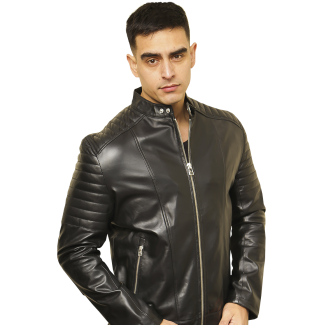 Chaqueta Cuero Negro