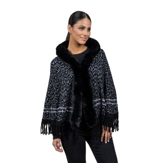 Poncho PO070 tejido Negro