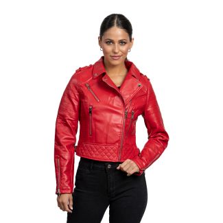 Chaqueta Aviadora CHG80 Ecocuero Rojo