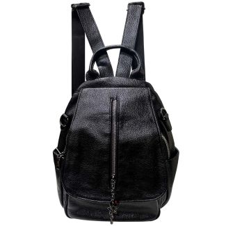 Mochila Cuero Negro