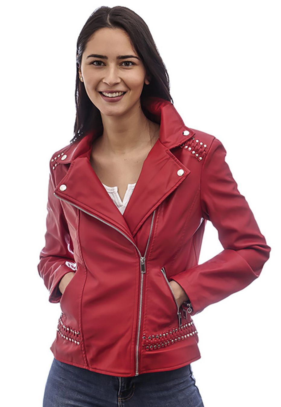 TodoPiel Chaqueta Aviadora CHG32 Ecocuero Rojo