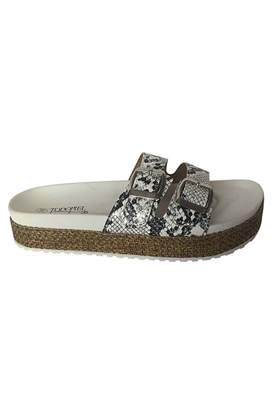 TodoPiel Sandalia Ecocuero Snake White