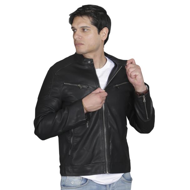 Chaqueta Ecocuero Negro