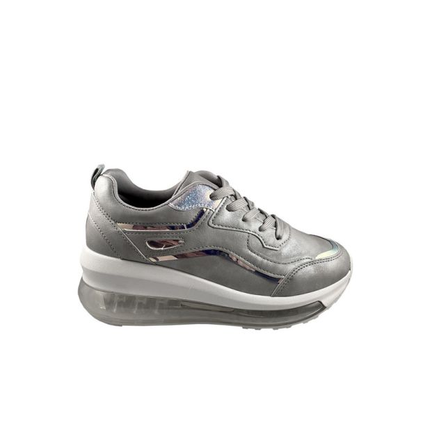 Zapatilla Ecocuero Gris