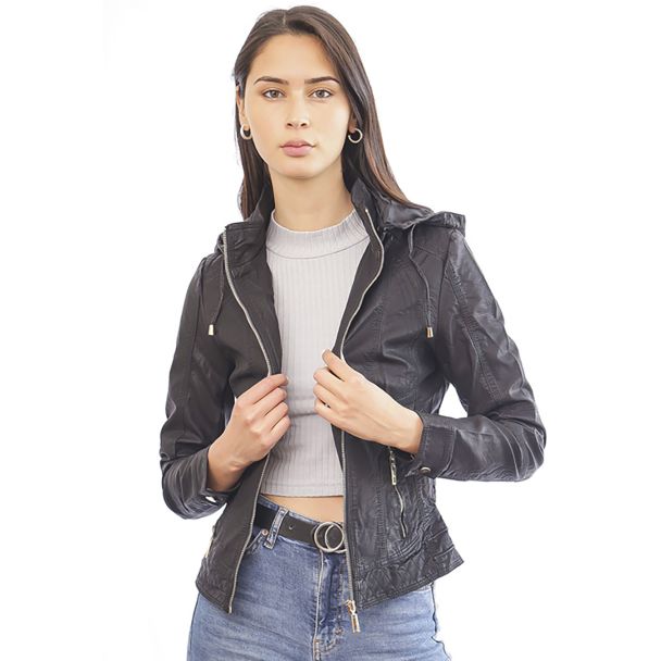 Chaqueta Ecocuero Negro