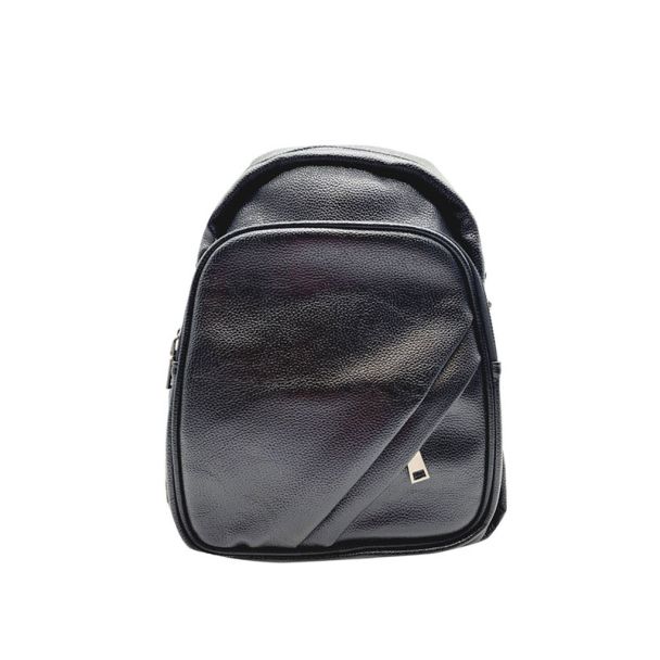 Mochila Cuero Negro CRU74