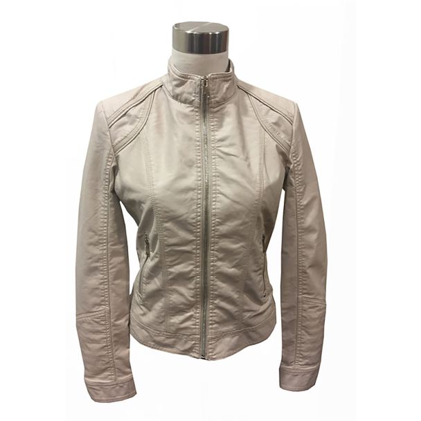 Chaqueta Ecocuero Beige