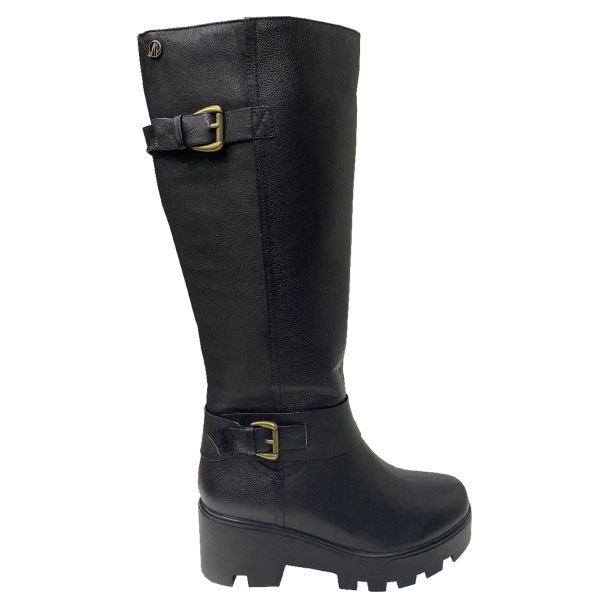 Bota Cuero Negro
