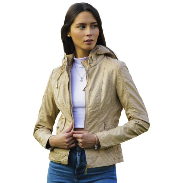 Chaqueta Ecocuero Beige
