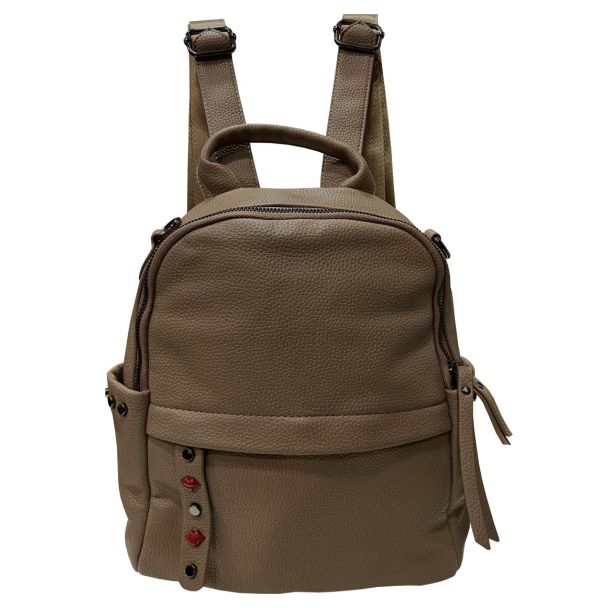 Mochila Cuero Beige