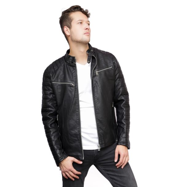 Chaqueta Ecocuero Negro