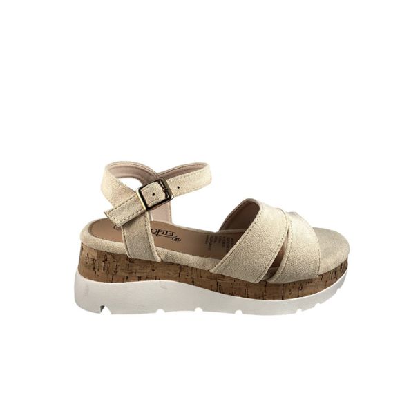 Sandalia Gamuza Ecológica Beige