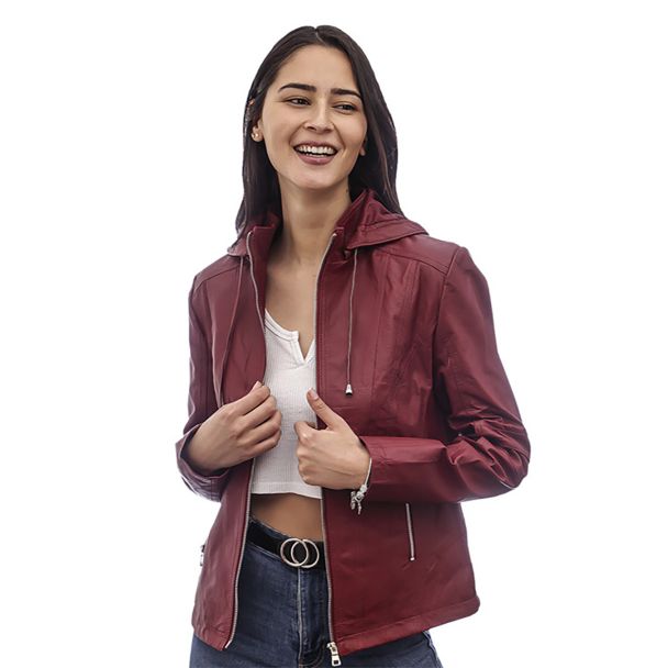 Chaqueta Cuero Rojo