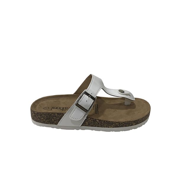 Sandalia Ecocuero Blanco Charol