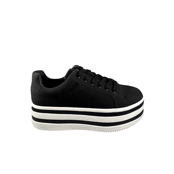 Zapatilla Gamuza Ecológica Negro