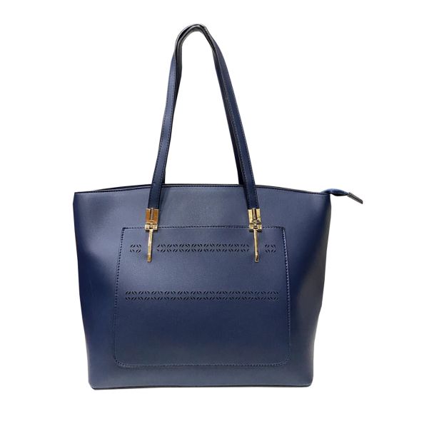 Cartera Cuero Ecológica Azul