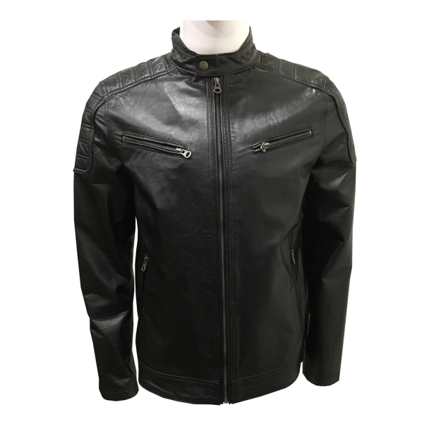 Chaqueta Cuero Negro