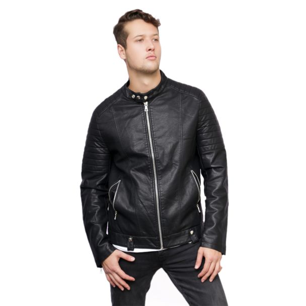 Chaqueta Ecocuero Negro