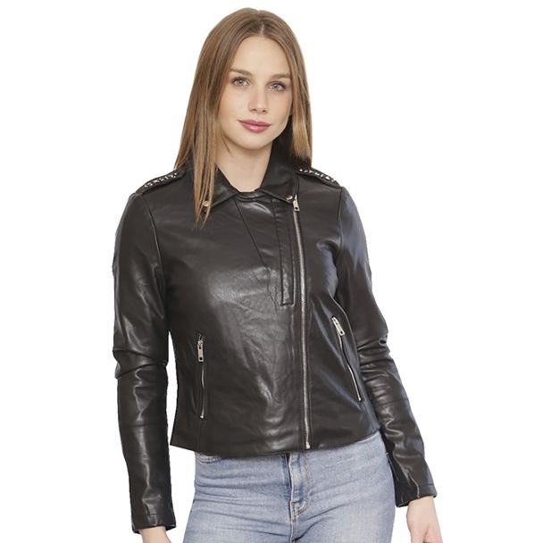 Chaqueta Ecocuero Negro