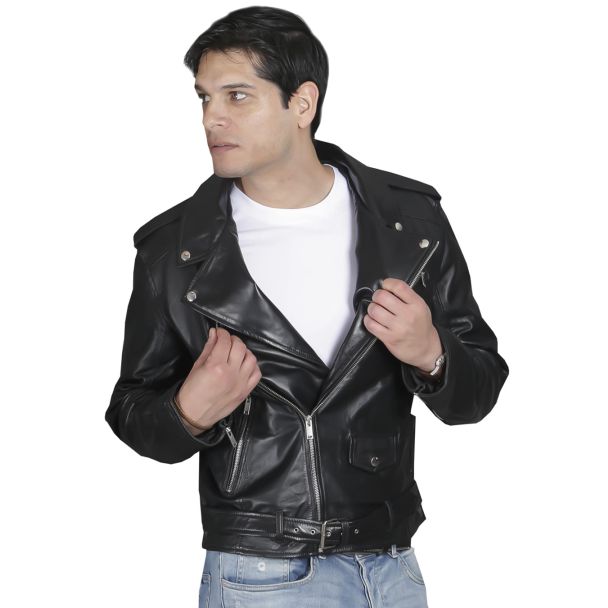 Chaqueta Cuero Negro