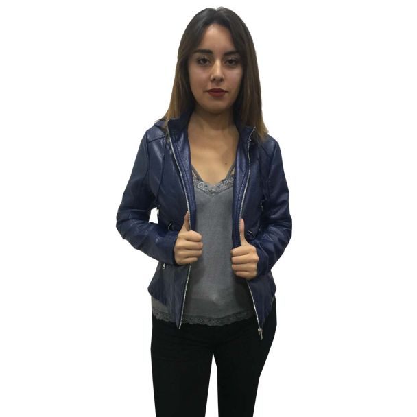 Chaqueta Ecocuero Navy