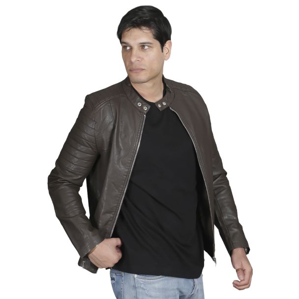 Chaqueta Ecocuero Café