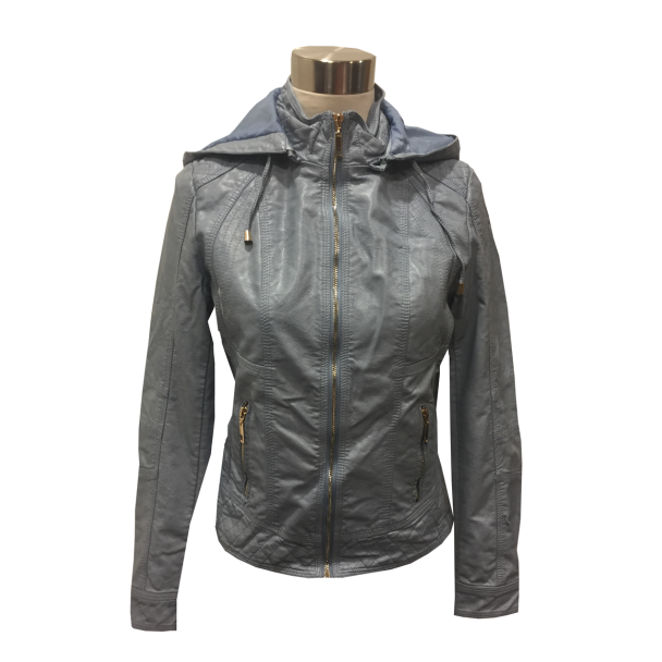 Chaqueta Cuero Ecológica Celeste